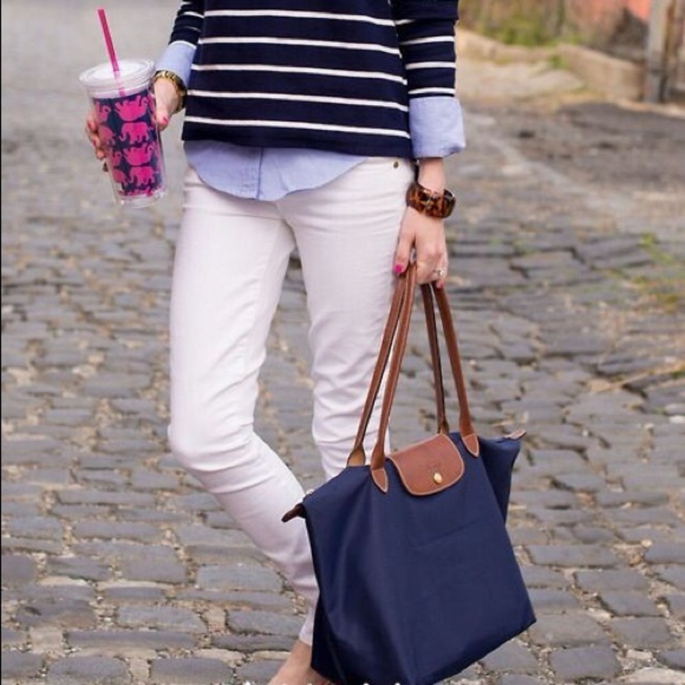 Longchamp Le Pliage Original Large Nylon Tote Bag in Navy Blue, New Without Tag - Picture 2 of 10